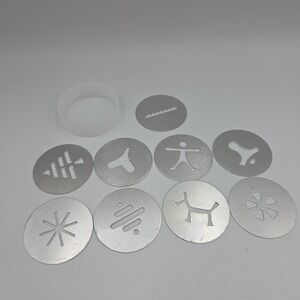 Vintage Wear-Ever Super Shooter Electric Cookie Press Metal Cutouts x 9